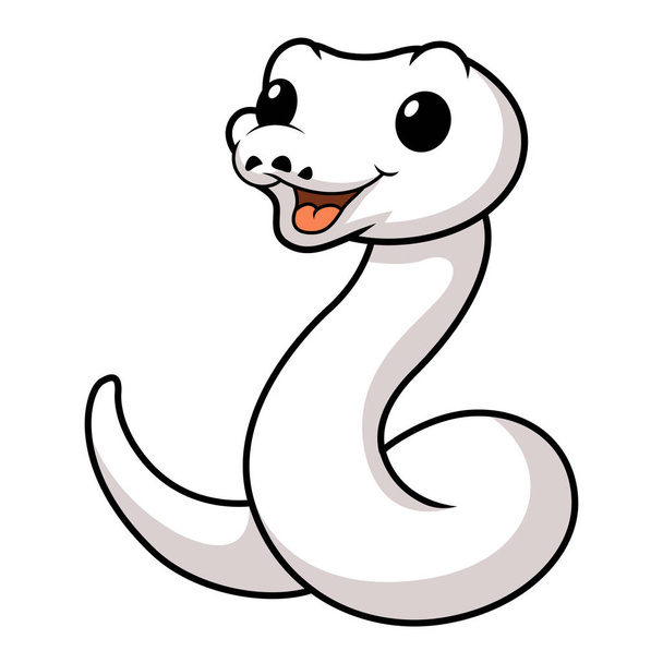 Vektor illusztrációja Aranyos fehér leukisztikus labda piton kígyó rajzfilm - Vektor, kép