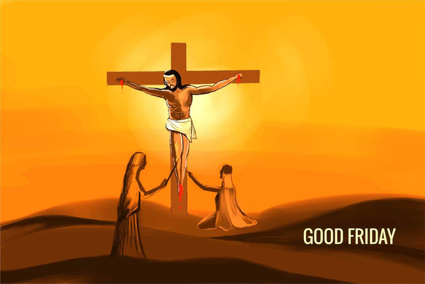 Good friday background concept with jesus cross card background - Vector, Image