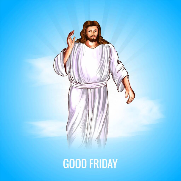 Jesus christ the son of god for good friday card background - Vector, Image