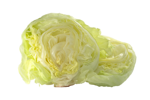 Cross section of Iceberge lettuce isolated on white background - Фото, изображение