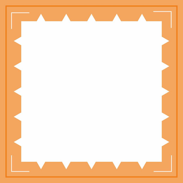 Frame or border. Orange and white background color with stripe line and hexagon shapes. Suitable for social media - Vector, afbeelding