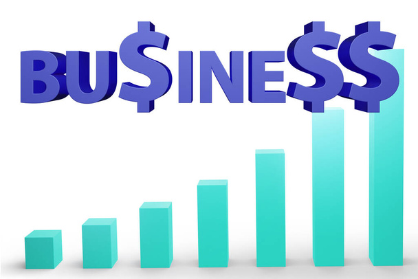 Concept of growing business with the chart - Foto, Imagen