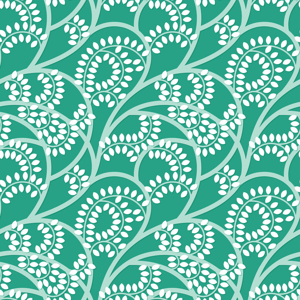 Vector green floral seamless pattern. - Vektor, kép