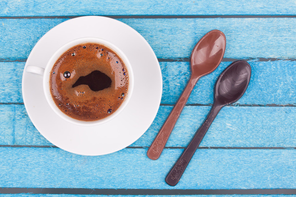 Turkish coffee and two spoons - Foto, imagen