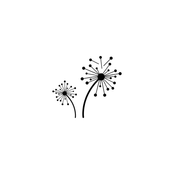 dandelion flower logo with vector illustration - Vector, afbeelding