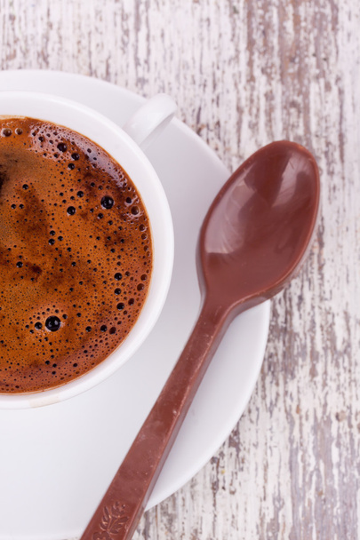 Turkish coffee and spoon - Foto, afbeelding