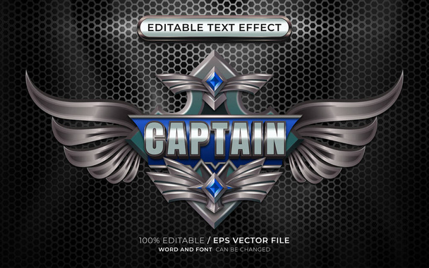 Captain Esport Team 3d Editable Text Effect - Vettoriali, immagini