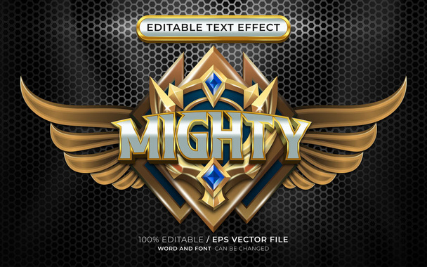 Mighty Esport Team 3d Editable Text Effect - Vektor, obrázek