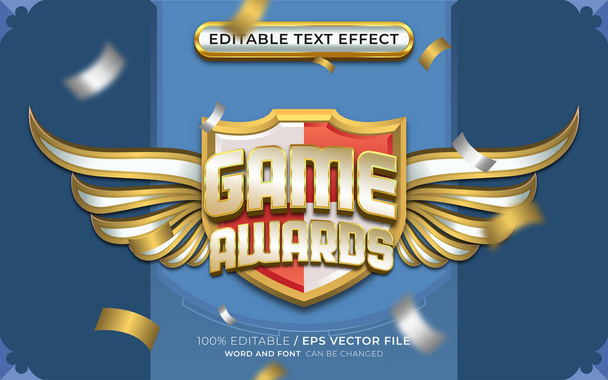 Game Awards Editable Text Effect with Winged Emblem - Vektor, obrázek