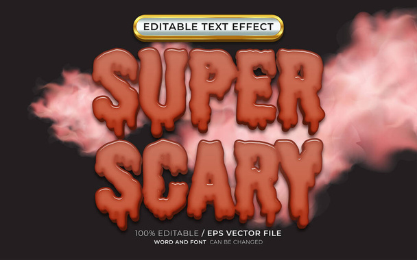 3D Super Scary Red editierbaren Text-Effekt Halloween-Stil - Vektor, Bild