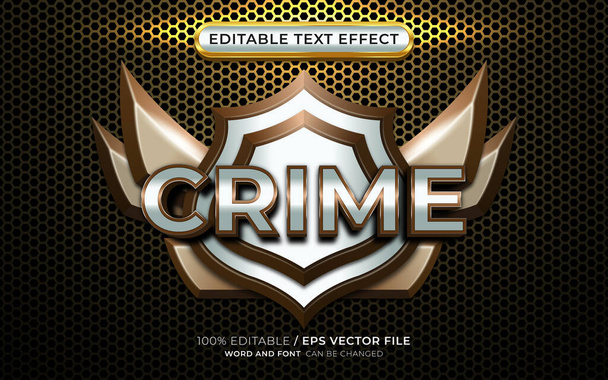 Crime Game Badge mit editierbarem 3D-Texteffekt - Vektor, Bild