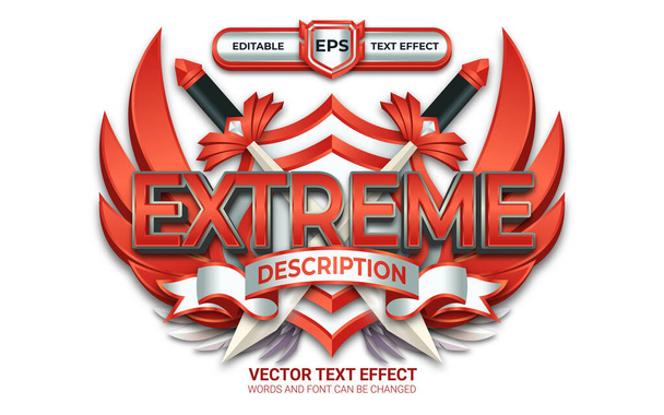 Extrémní odznak s upravitelným efektem textu - Vektor, obrázek