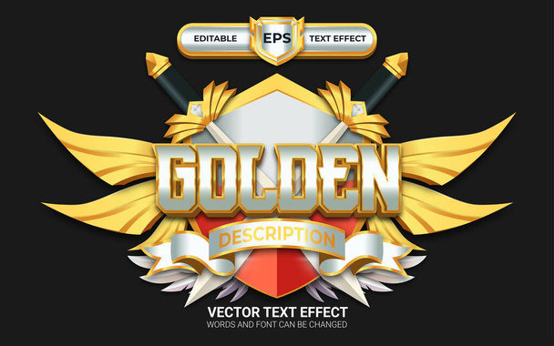 Goldenes Abzeichen mit editierbarem Texteffekt - Vektor, Bild