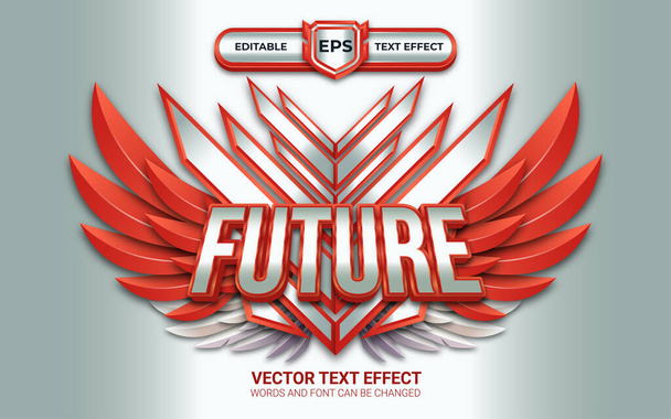Logotipo futuro o insignia con efecto de texto editable - Vector, Imagen
