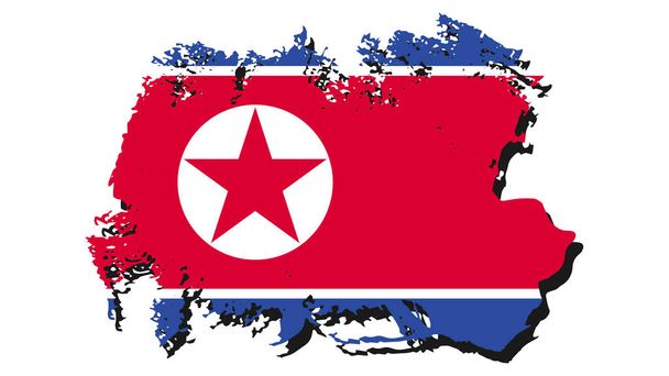 Art Illusztráció tervezés nemzet zászló jel szimbólum ország Észak-Korea - Vektor, kép