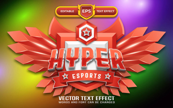 Logo del gioco Hyper 3d con effetto testo modificabile - Vettoriali, immagini