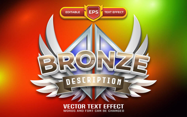 Бронзова емблема 3d ігровий логотип з редагованим текстовим ефектом та темою гри
 - Вектор, зображення