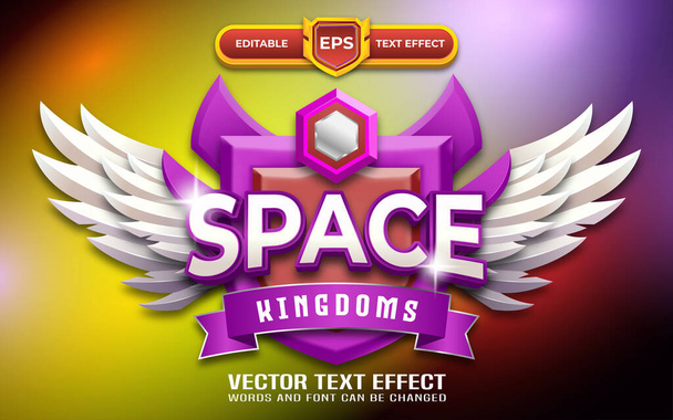 Космічна емблема королівства з редагованим текстовим ефектом
 - Вектор, зображення