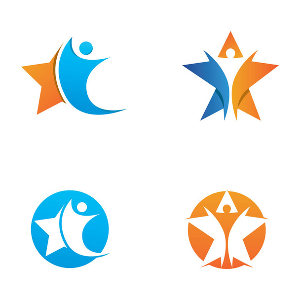 star people logo design with vector illustration - Vector, Image