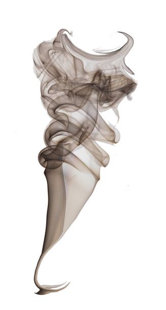 fine art abstrakcyjne zdjęcie puszystych kształtów dymu na białym tle. - Zdjęcie, obraz