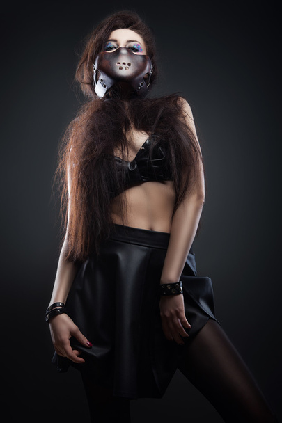 Woman in leather clothing - Photo, Image