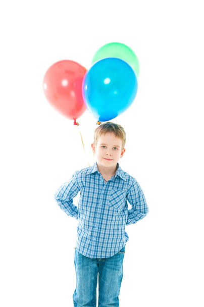 the boy with balloons  - Фото, изображение