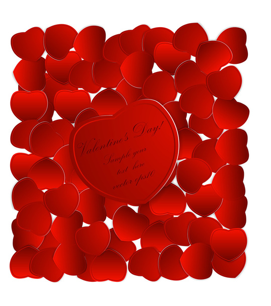 Hintergrund mit roten Herzen - Vektor, Bild