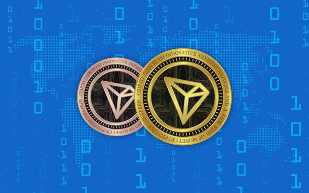  the tron-trx virtual currency. 3d illustrations. - Photo, Image