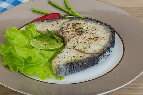 Steak de requin grillé
 - Photo, image