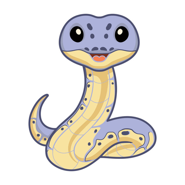 Illustration vectorielle de mignon tueur boule de clown python dessin animé - Vecteur, image