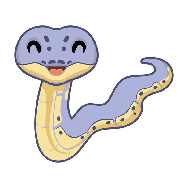 Vector illustration of Cute killer clown ball python cartoon - Vector, Image