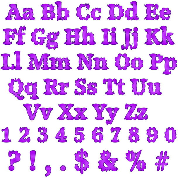 Crazy Purple Alphabet Letters - Vektor, kép