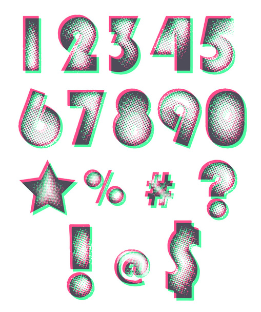 Halftone design numbers - Vector, Image