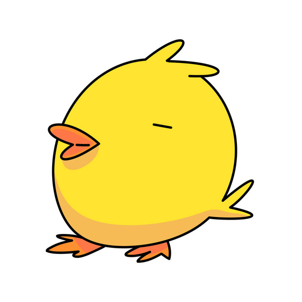 Маленькая толстая курица, счастливой Пасхи. Плоская векторная иллюстрация - Вектор,изображение