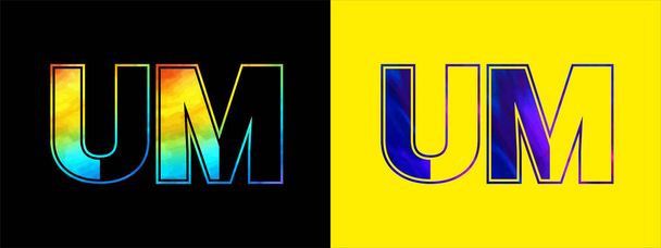 Unique UM letter logo Icon vector template. Premium stylish alphabet logo design for corporate business - Vektor, kép