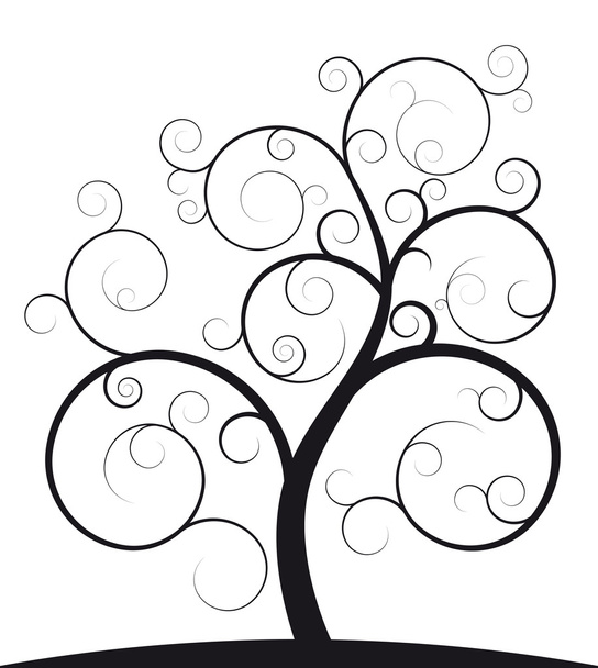 black spiral tree - Vector, Image