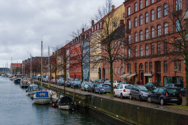 Красочные дома в историческом центре Копенгагена, Дания - Фото, изображение