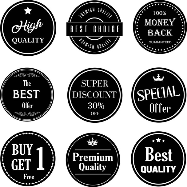 Set of Price tags. Promotional sale badge and retail paper stickers. - Διάνυσμα, εικόνα
