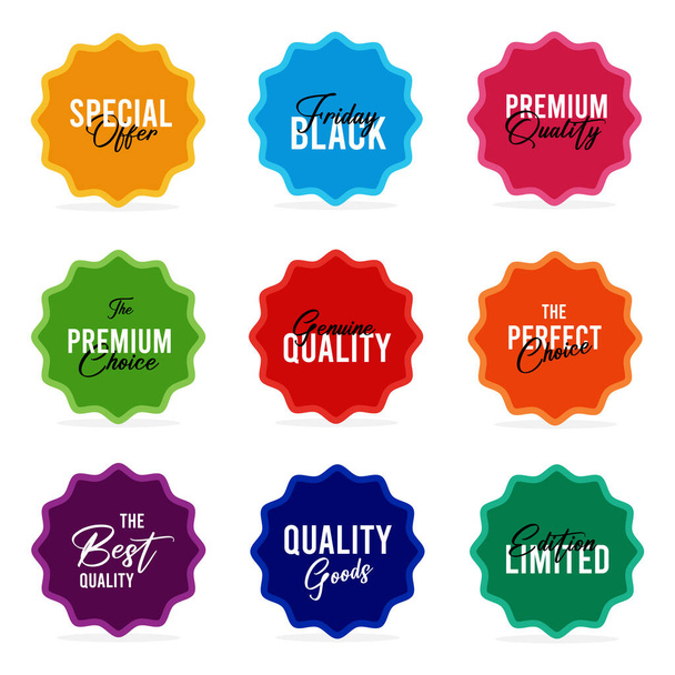 Set of Price tags. Promotional sale badge and retail paper stickers. - Vector, Imagen