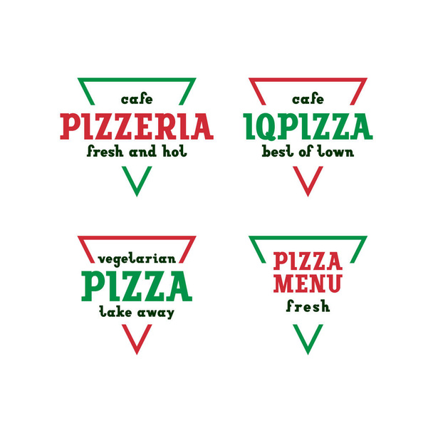 Pizzeria logo set template, design emblem or badges for cafes, fast food restaurants, or delivery pizza, vector illustration 10EPS - Wektor, obraz