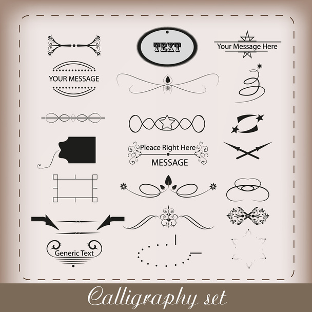 Kalligrafie-Set - Vektor, Bild