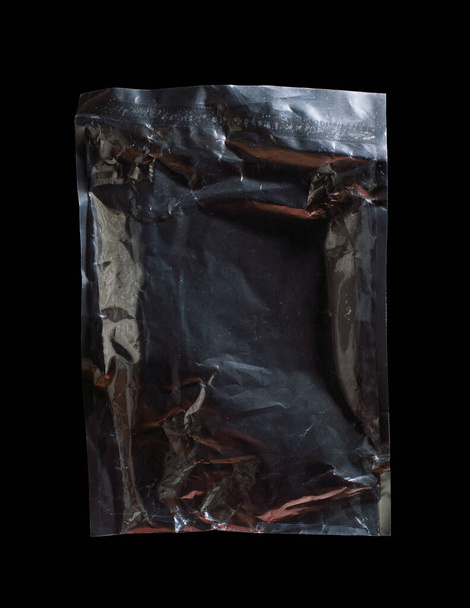 texture of plastic packaging on black background - Фото, зображення