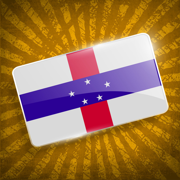Flag of Netherlands Antilles with old texture. Vector - Vecteur, image