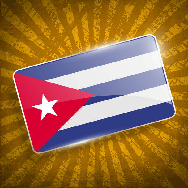 Küba bayrağı eski doku ile. Vektör - Vektör, Görsel