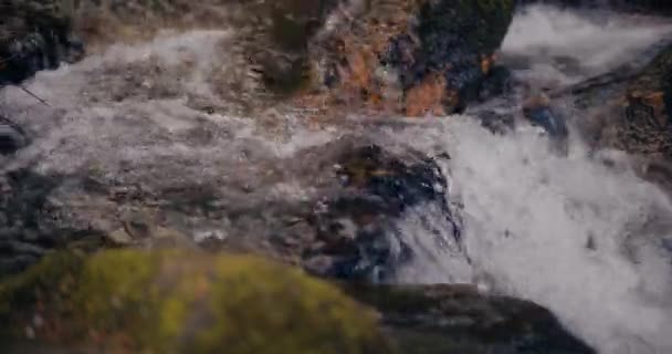 Cascade d'eau douce nichée au cœur des montagnes offre une scène pittoresque de rapides en cascade et de brouillard pulvérisateur - Séquence, vidéo