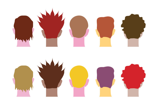 Un conjunto de cabezas de hombre, multicultural, vector
 - Vector, imagen