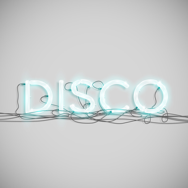 "disco" made by neon type - Vettoriali, immagini