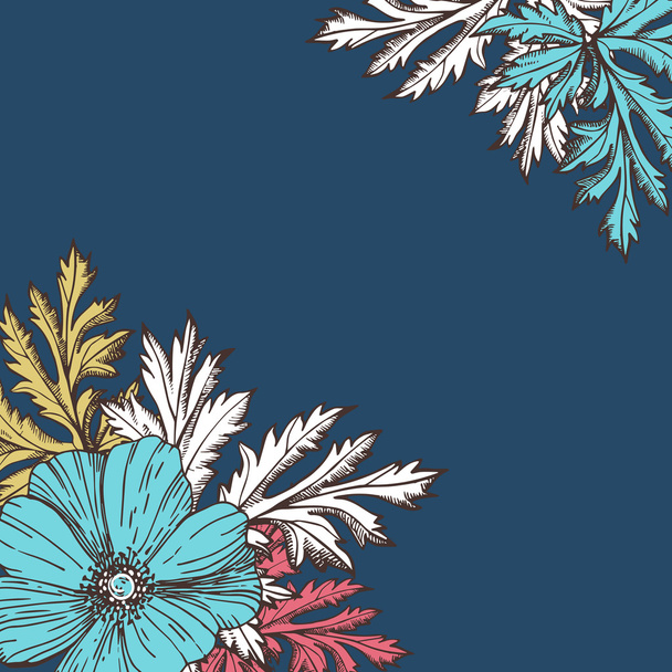 Pattern with beautiful watercolor flowers - Vector, imagen