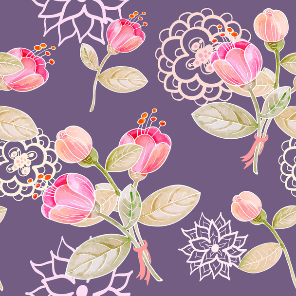 Seamless pattern with flowers - Vektor, kép