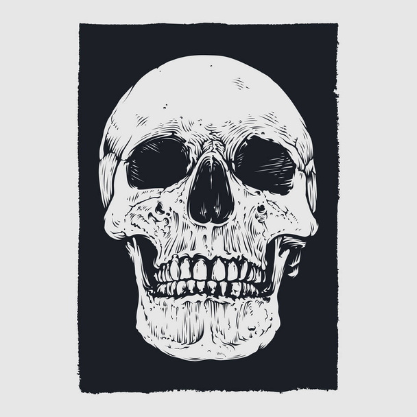 Projekt plakatu z czaszką i kością  - Wektor, obraz